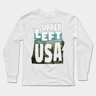 Upper Left USA Pacific Northwest Washington Oregon Long Sleeve T-Shirt